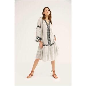 Free People Cream and Black Boho Top